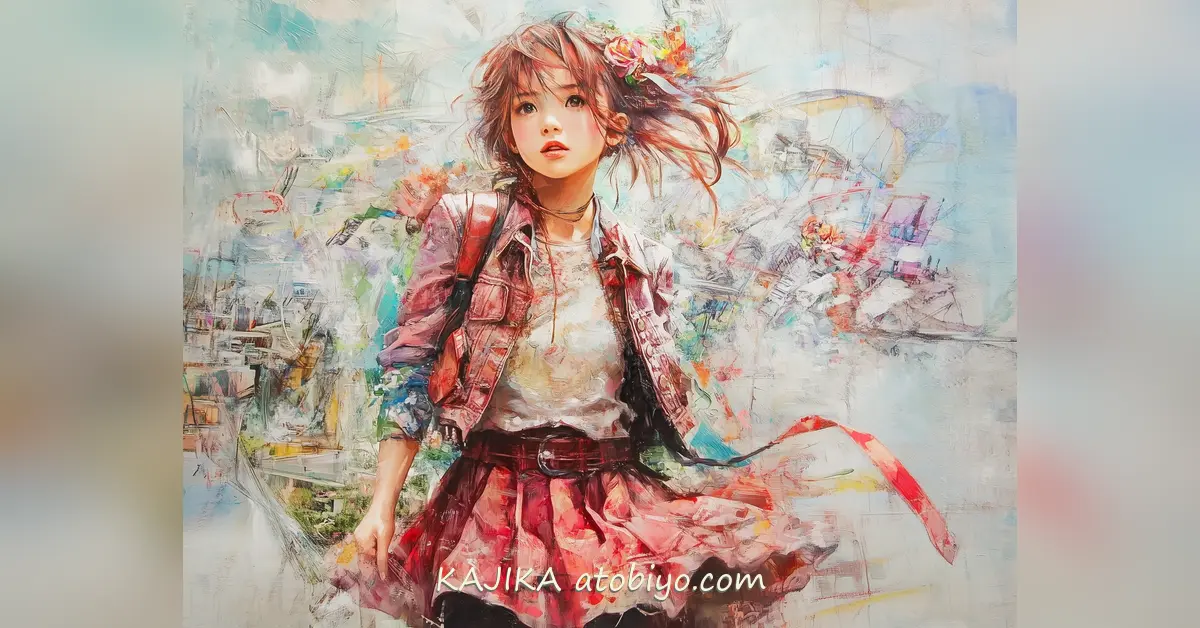 赤いスカートの少女